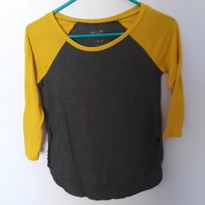 Grey and Mustard baseball T